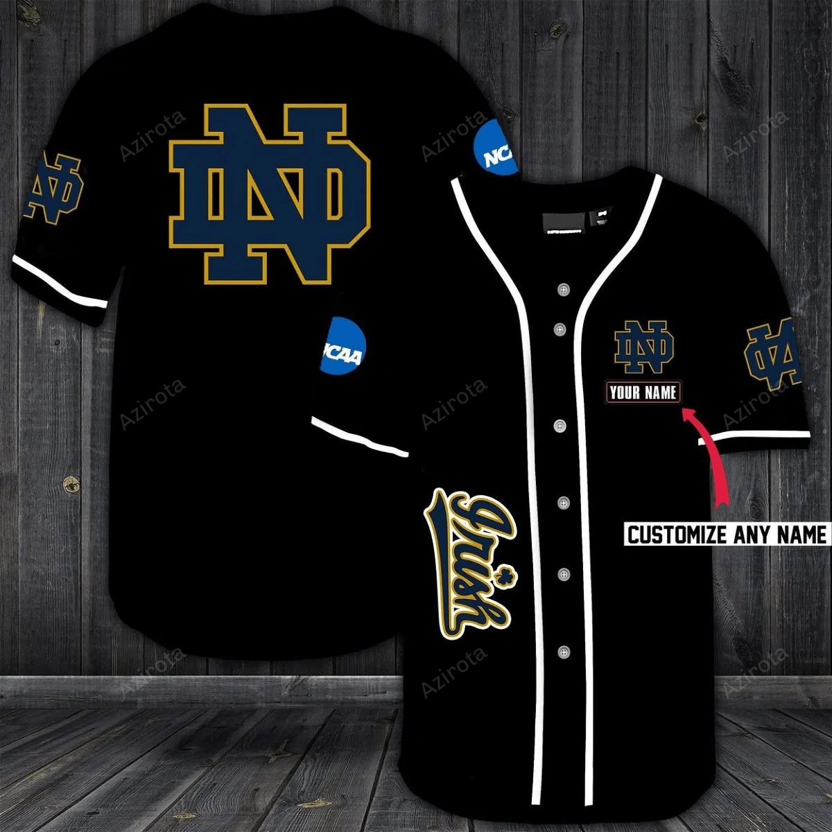Notre Dame Fighting Irish Personalized Custom Name For You Baseball Jersey baseball jersey product view 1