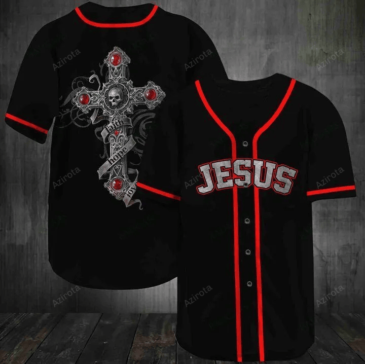 Jesus The Beautiful Cross Baseball Jersey 103 baseball jersey product view 1