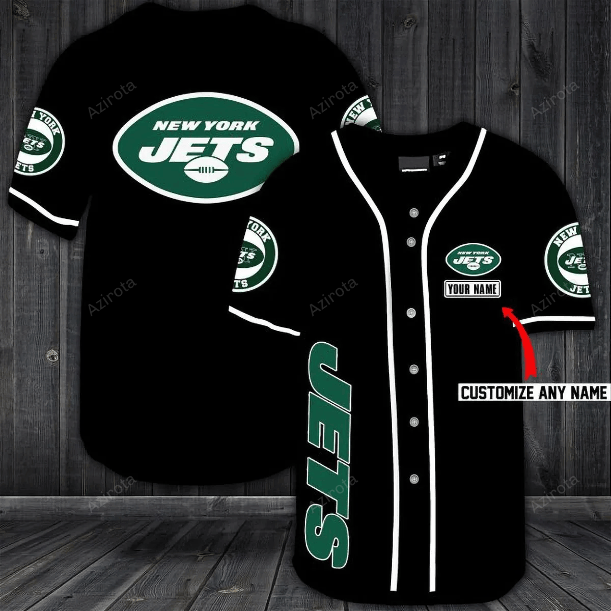 New York Jets Personalized Custom Name For You Baseball Jersey baseball jersey product view 1