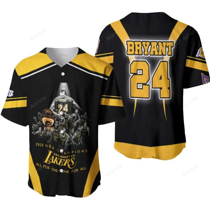 Los Angeles Lakers Kobe Bryant 24 Legendary Captain 2020 Nba Champions All For One One For All 3 D De basketball jersey product view 1