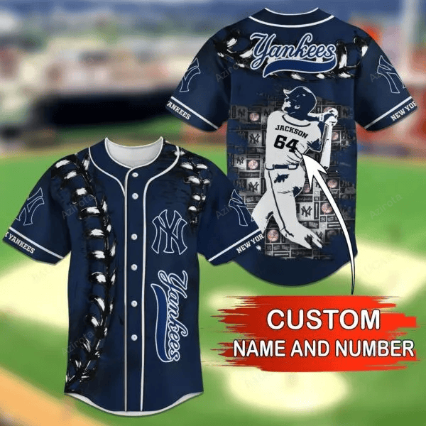 Newyork Yankees Personalized Baseball Jersey Bg19 baseball jersey product view 1