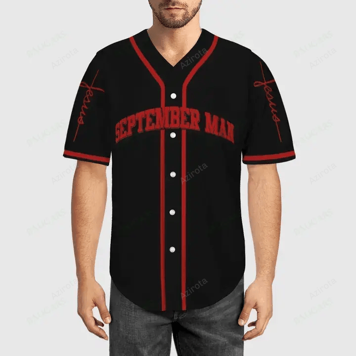 September Man A Warrior Of Christ Baseball Jersey 175 baseball jersey product view 1