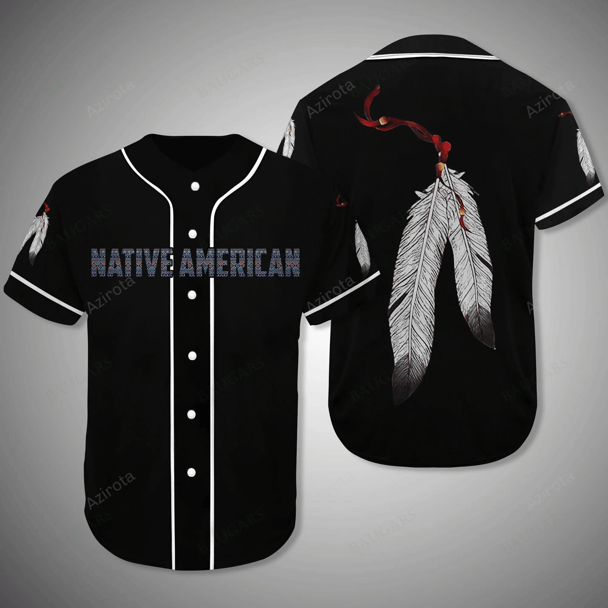 Native American Baseball Jersey 377 baseball jersey product view 1