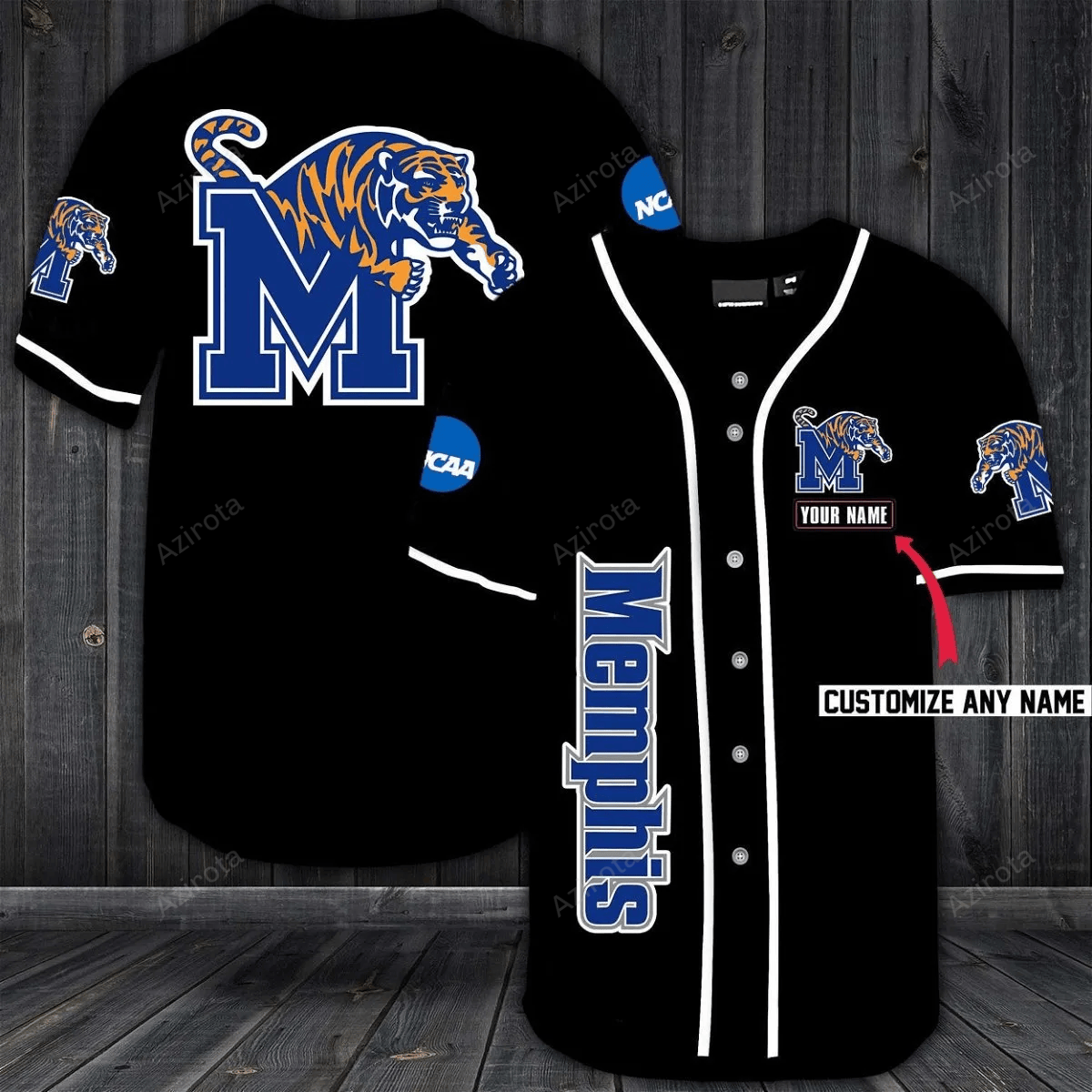 Memphis Tigers Personalized Custom Name For You Baseball Jersey - Zimustore baseball jersey product view 1