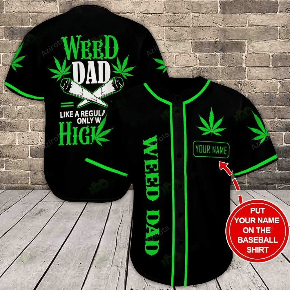 Weed Personalized Baseball Jersey Shirt 4 baseball jersey product view 1