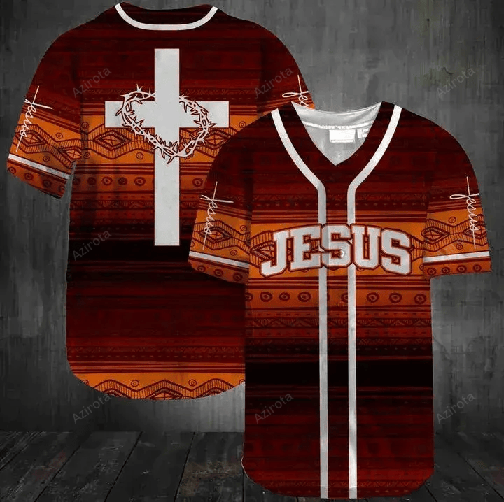 Jesus The Cross And The Crown Of Thorns Baseball Jersey 130 baseball jersey product view 1