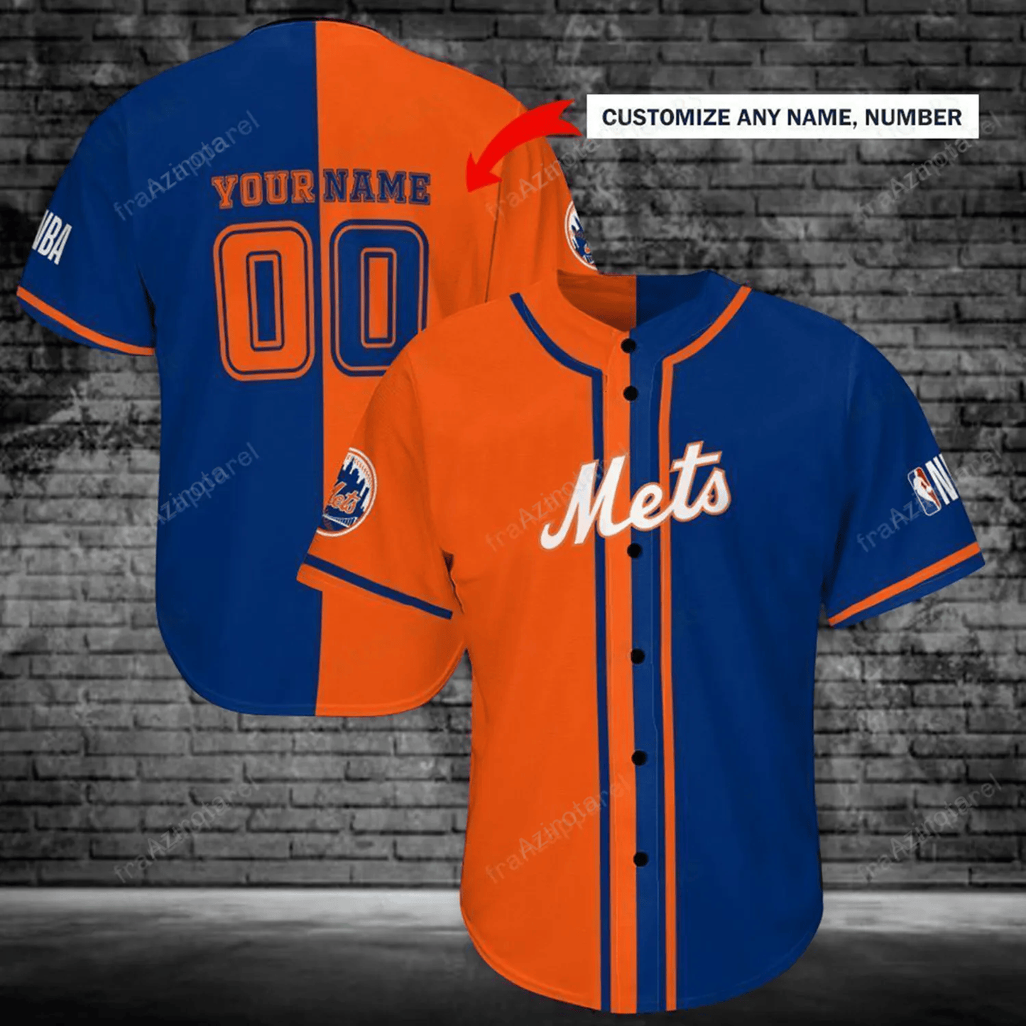 New York Mets Personalized Baseball Jersey Shirt 117 baseball jersey product view 1