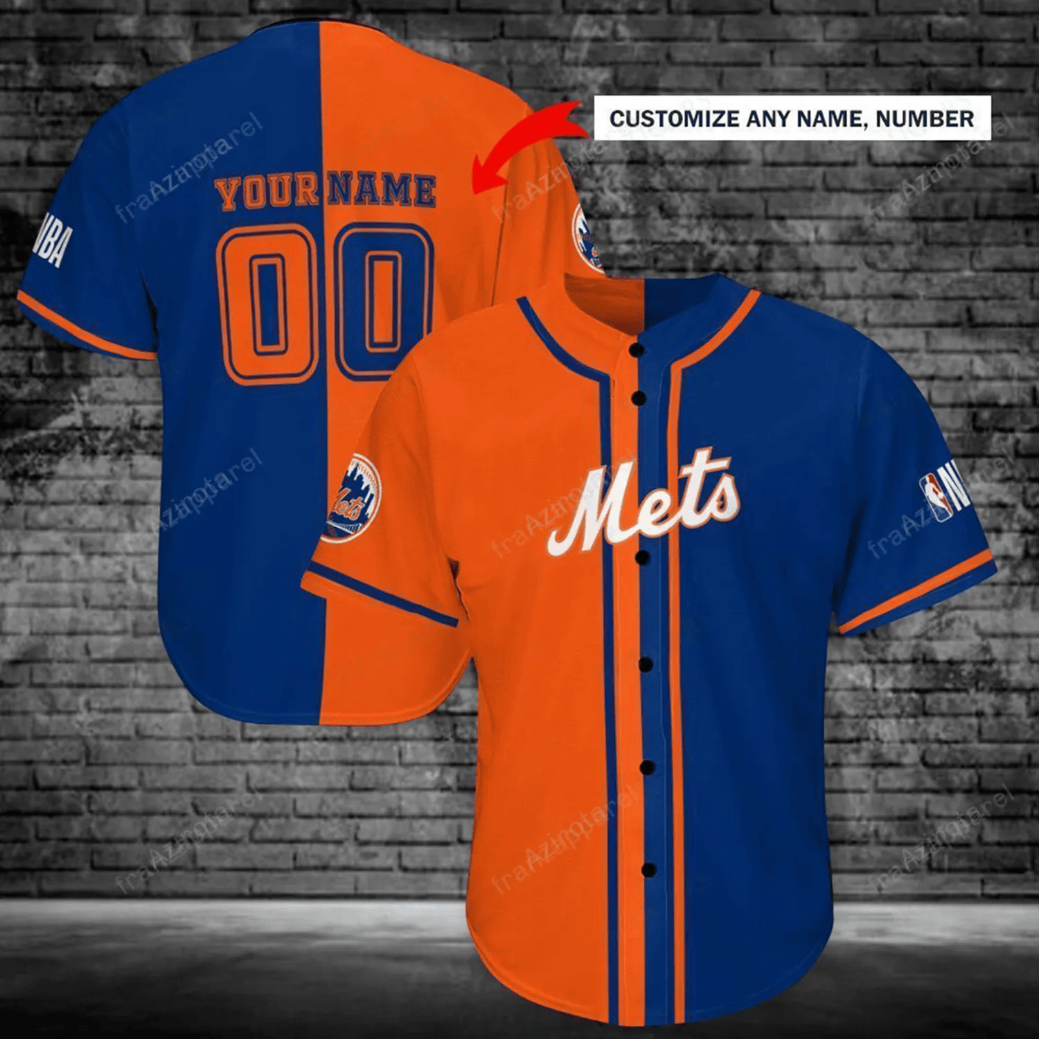 New York Mets Personalized Baseball Jersey Shirt 117 baseball jersey product view 1