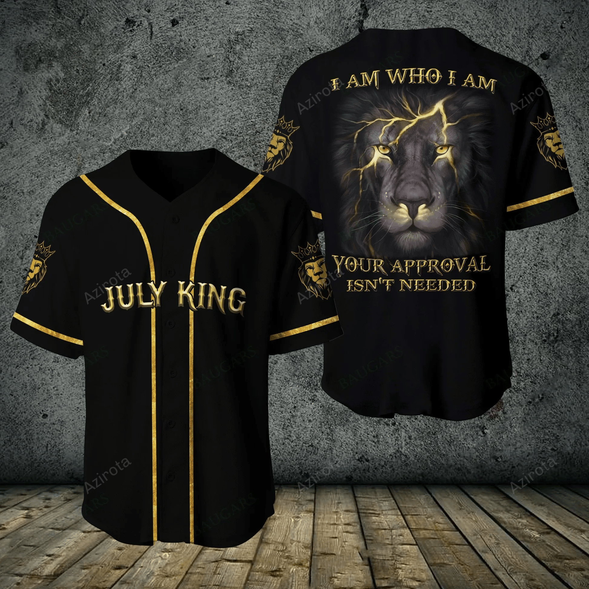 July King I Am Who I Am Your Approval Isn'T Needed Baseball Jersey 235 baseball jersey product view 1