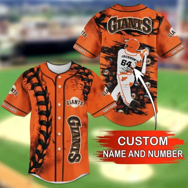 San Francisco Giants Personalized Baseball Jersey Bg01 baseball jersey product view 1