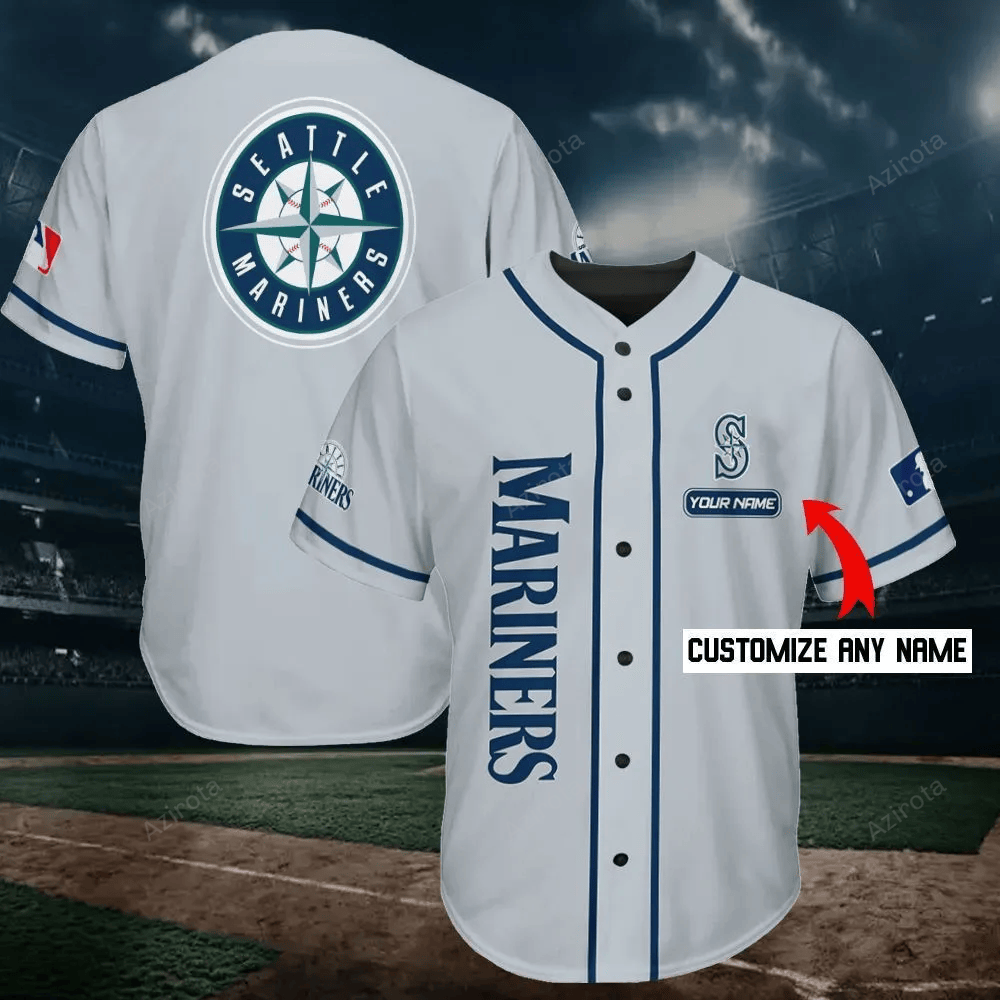 Seattle Mariners Personalized Baseball Jersey Shirt 221 baseball jersey product view 1