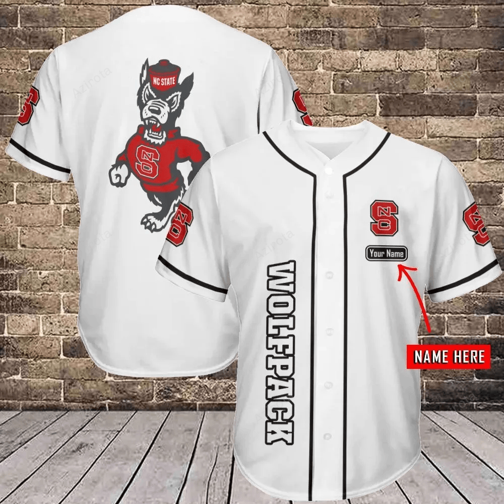 Nc State Wolfpack Personalized Baseball Jersey Shirt 344 baseball jersey product view 1