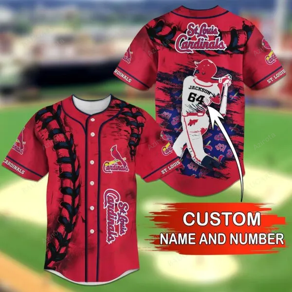 St. Louis Cardinals Personalized Baseball Jersey Bg02 baseball jersey product view 1