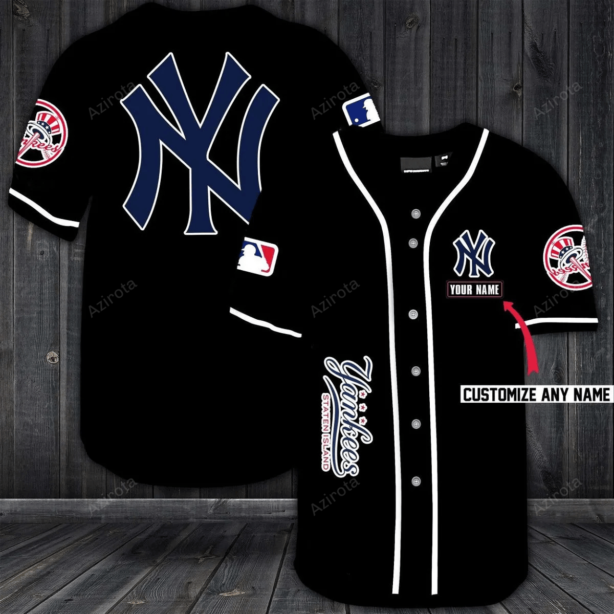 New York Yankees Personalized Custom Name For You Baseball Jersey - Zimustore baseball jersey product view 1