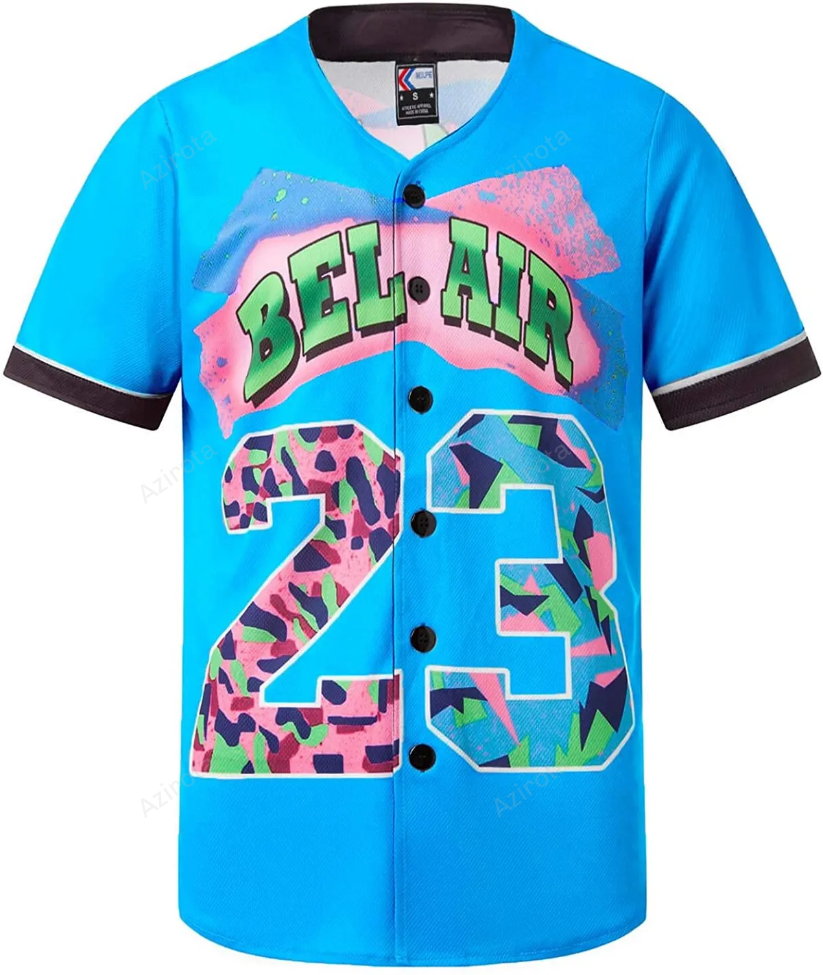 Personalized Blue Shirts Hip Hop 90S Fashion Custom Number Idea Gift For Fans Baseball Jersey baseball jersey product view 1