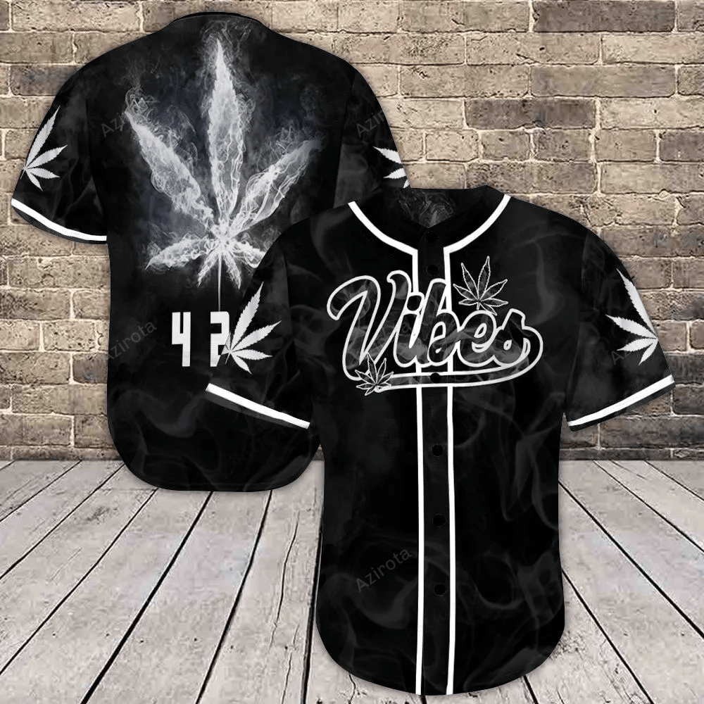 Weed Baseball Jersey Shirt 13 baseball jersey product view 1