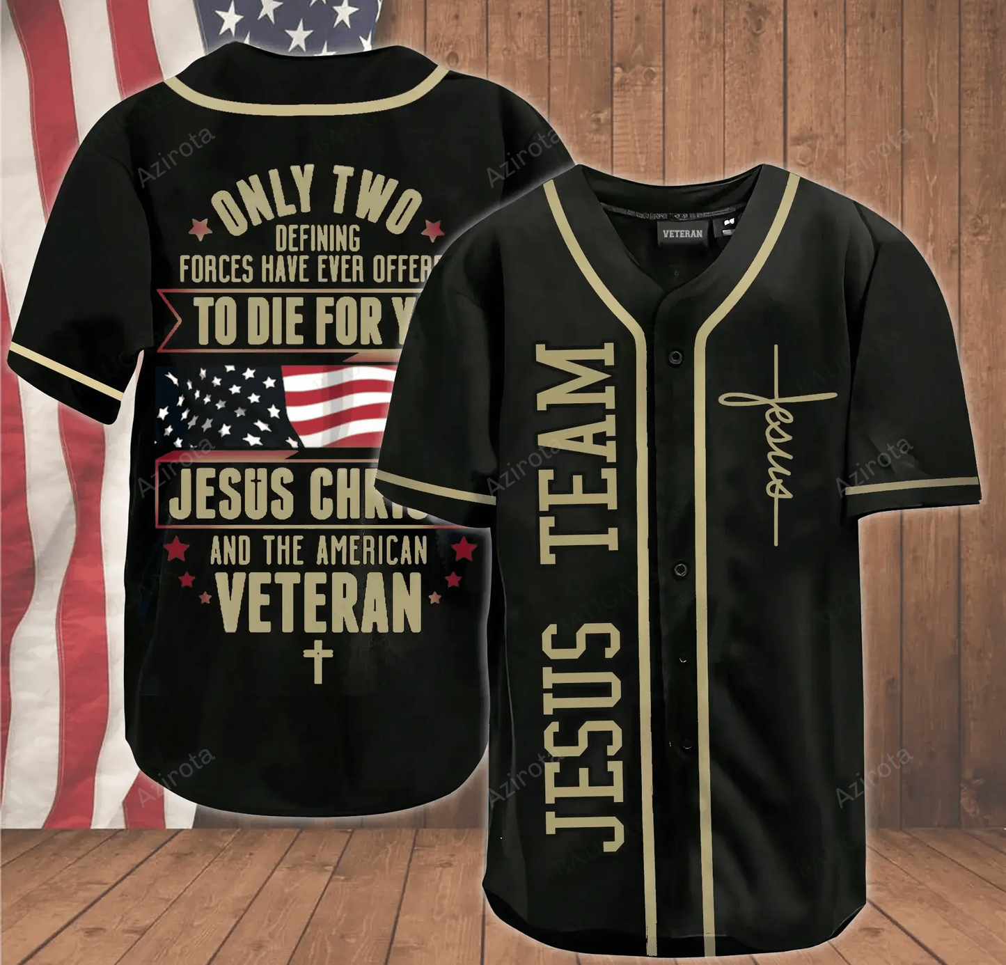 Jesus Veteran Baseball Jersey 261 baseball jersey product view 1