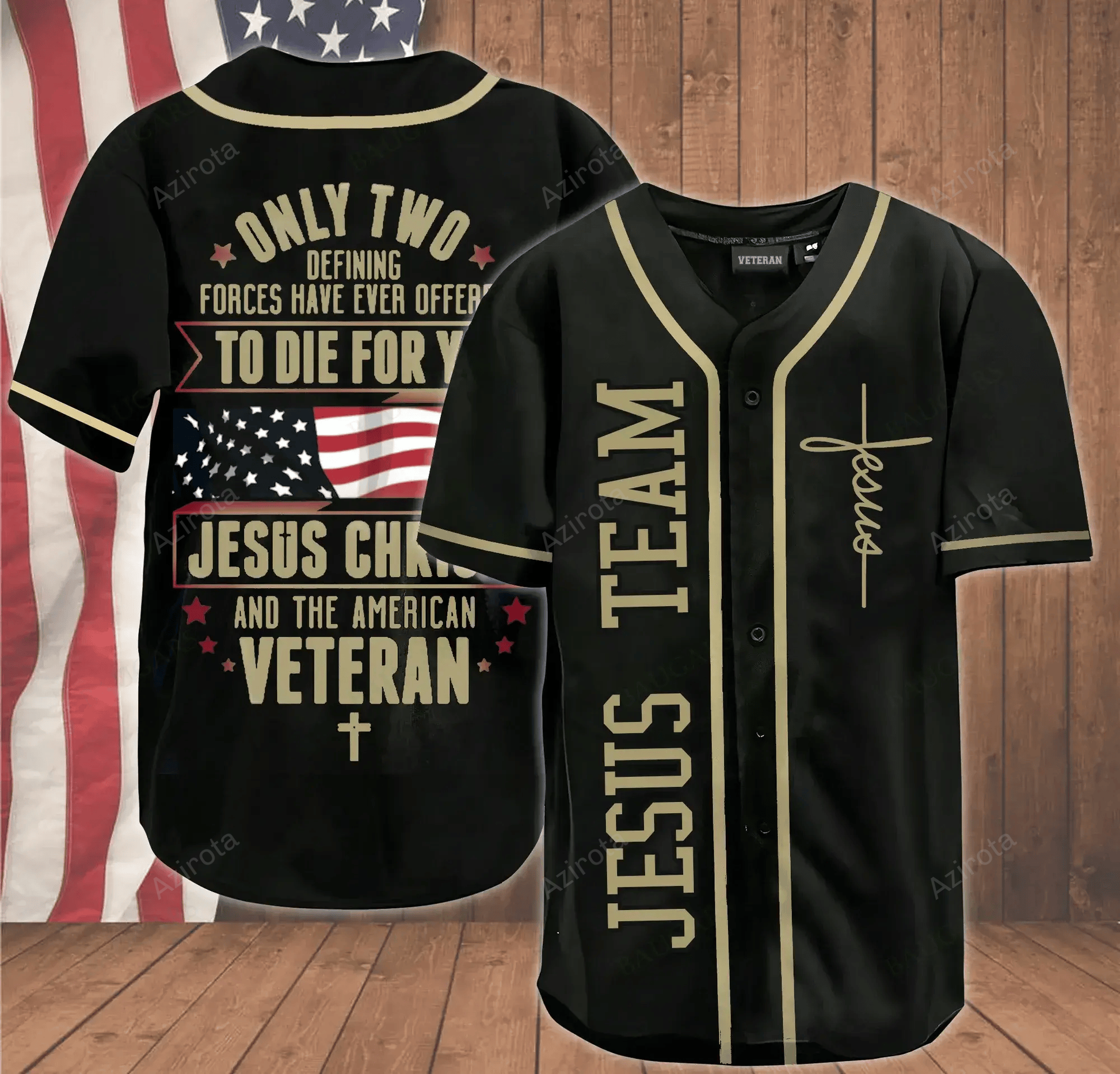 Jesus Veteran Baseball Jersey 261 baseball jersey product view 1