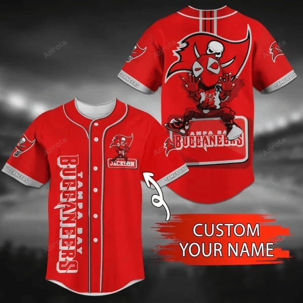 Tampa Bay Buccaneers Personalized Baseball Jersey Bg74 baseball jersey product view 1