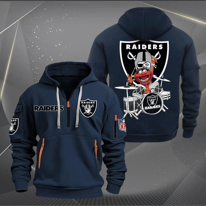 Las Vegas Raider Football Team Quarter Zip Hoodie Rocking Drummer Football Fan Gift Unisex T-shirt, Sweatshirt, Hoodie, Long Sleeve Tee - T-Shirt, Sweatshirt, Hoodie