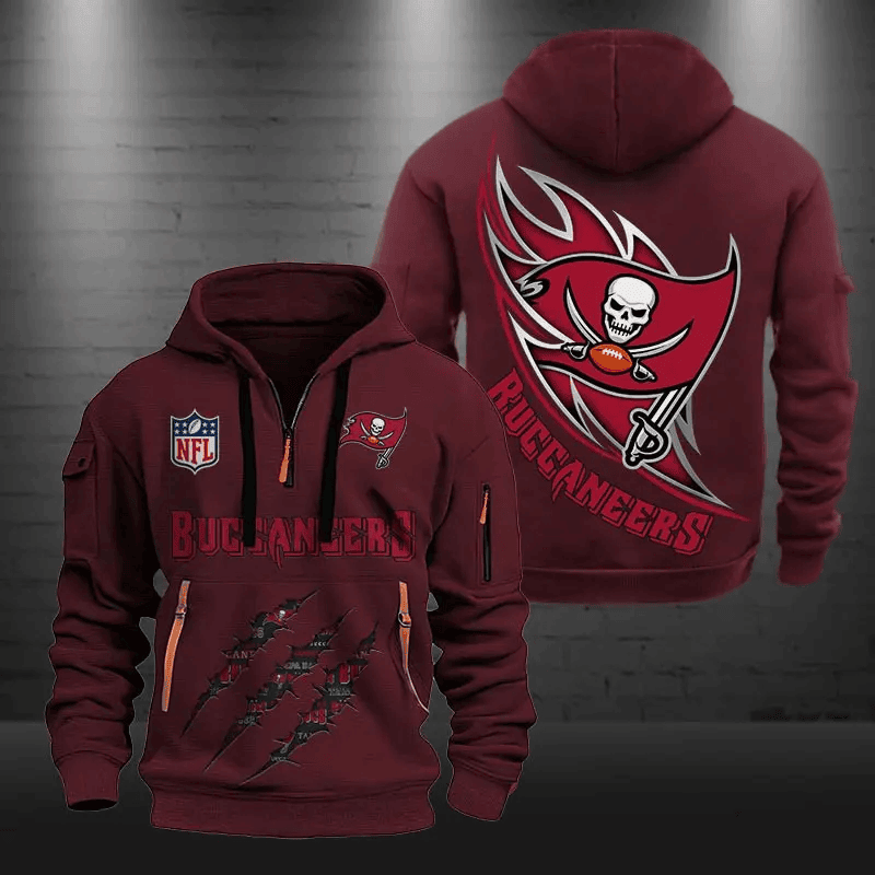 Tampa Bay Buccaneers Quarter Zip Hoodie Football Team Logo Gift For Fan Unisex T-shirt, Sweatshirt, Hoodie, Long Sleeve Tee - T-Shirt, Sweatshirt, Hoodie
