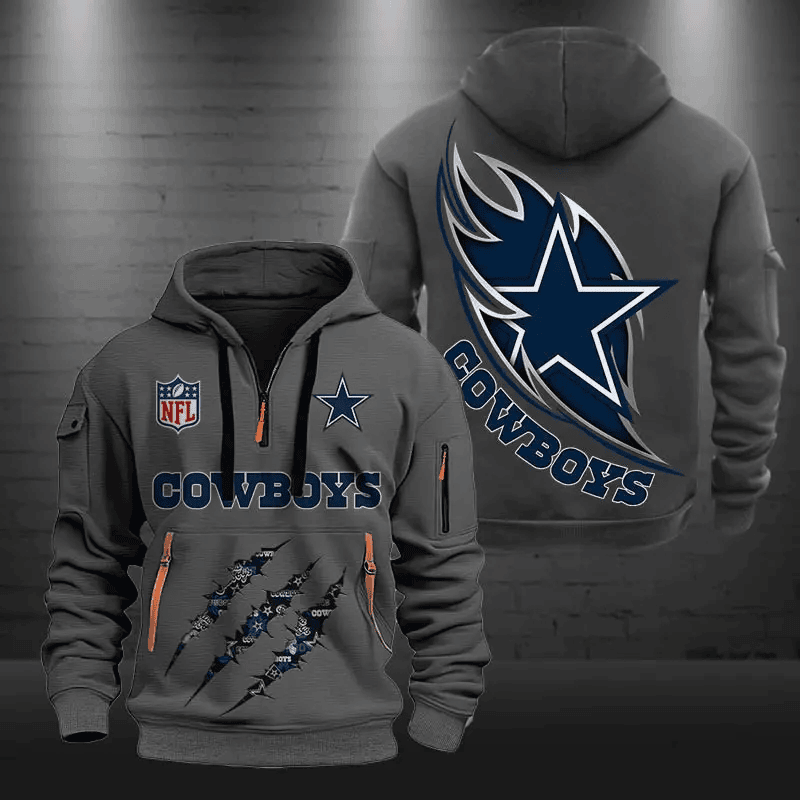 Dallas Cowboys Quarter Zip Hoodie Football Team Logo Gift For Fan Unisex T-shirt, Sweatshirt, Hoodie, Long Sleeve Tee - T-Shirt, Sweatshirt, Hoodie