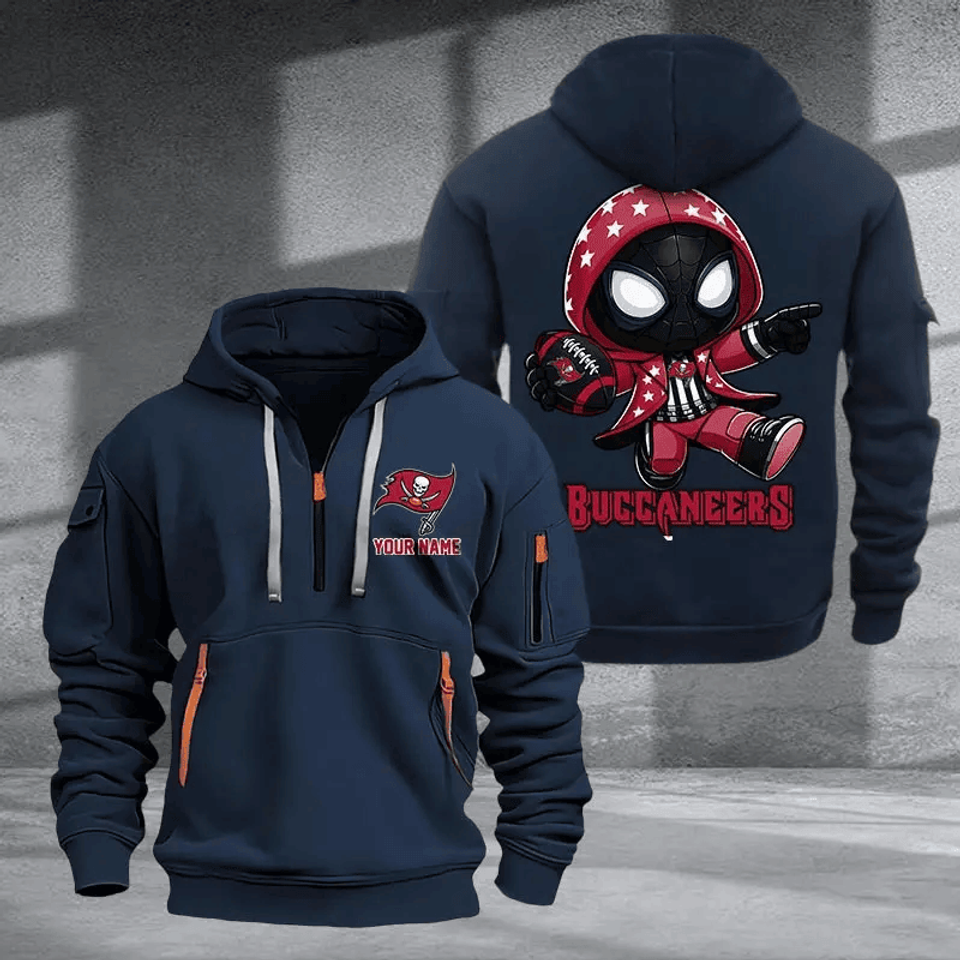 Tampa Bay Buccaneers Quarter Zip Hoodie Custom Name Multicolor Edition Unisex T-shirt, Sweatshirt, Hoodie, Long Sleeve Tee - T-Shirt, Sweatshirt, Hoodie