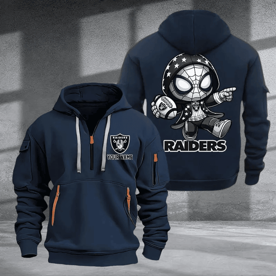 Las Vegas Raider Quarter Zip Hoodie Custom Name Multicolor Edition Unisex T-shirt, Sweatshirt, Hoodie, Long Sleeve Tee - T-Shirt, Sweatshirt, Hoodie