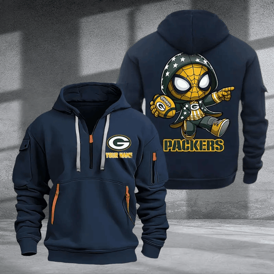 Green Bay Packers Quarter Zip Hoodie Custom Name Multicolor Edition Unisex T-shirt, Sweatshirt, Hoodie, Long Sleeve Tee - T-Shirt, Sweatshirt, Hoodie