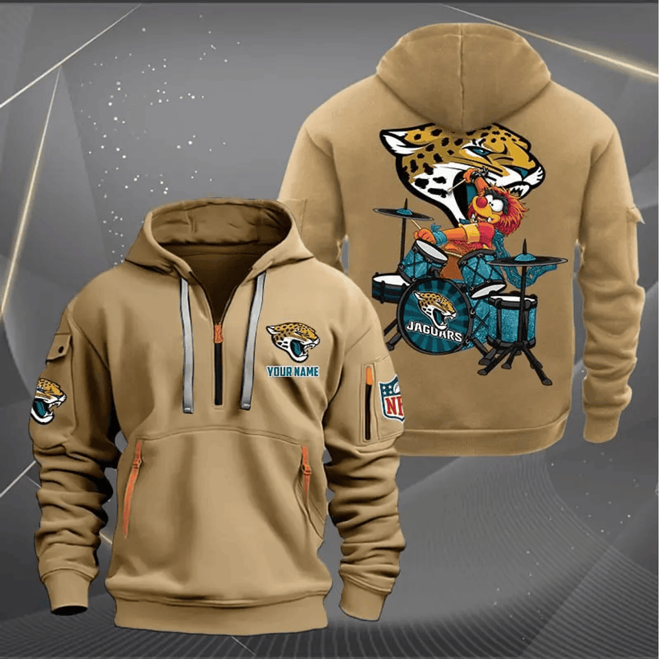Jacksonville Football Team Quarter Zip Hoodie Rocking Drummer Custom Name Gift For Fan Unisex T-shirt, Sweatshirt, Hoodie, Long Sleeve Tee - T-Shirt, Sweatshirt, Hoodie