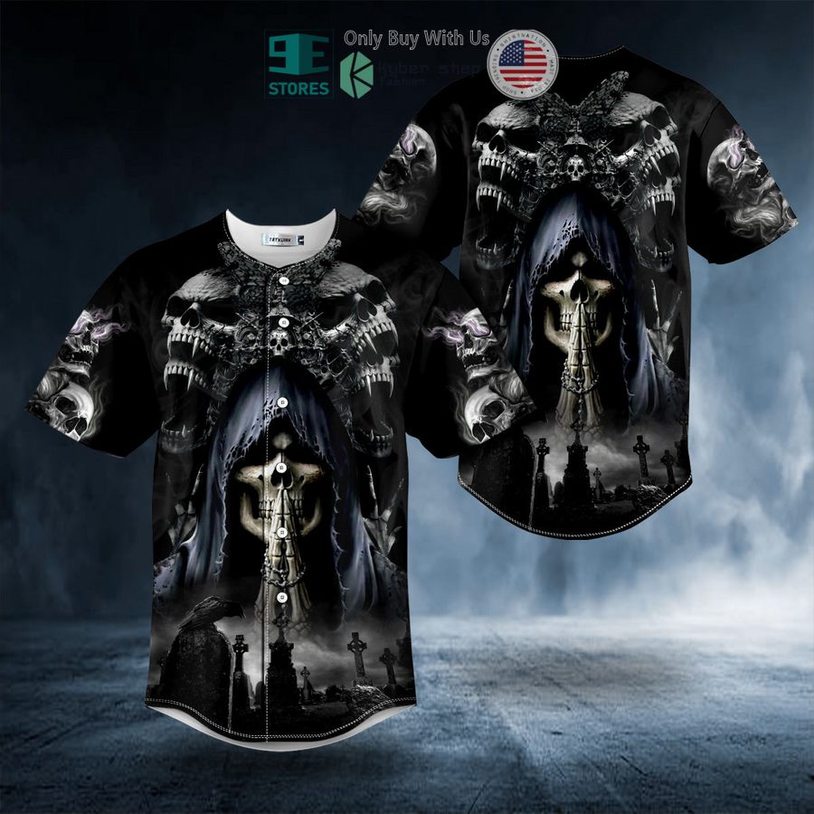 BEST Ghost Butterfly Prayer Skull Baseball Shirt baseball jersey product view 1