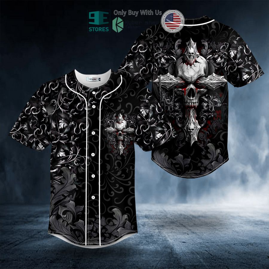BEST Ghost Cross Skull Baseball Shirt baseball jersey product view 1