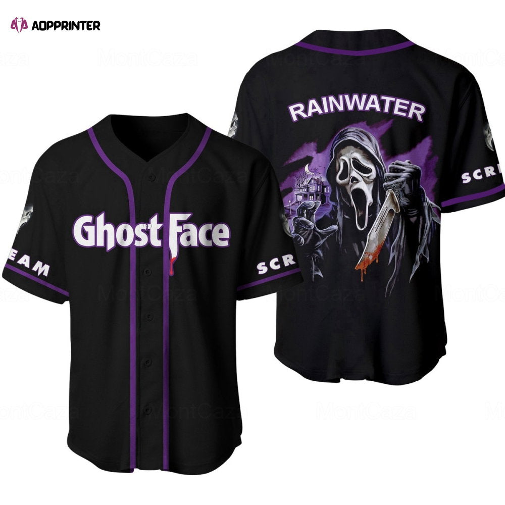 Ghostface Baseball Jersey: Scary Movies Shirt for Men baseball jersey product view 1