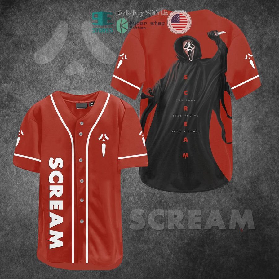 BEST Ghostface Scream You Look Like You've Seen A Ghost Baseball Jersey baseball jersey product view 1