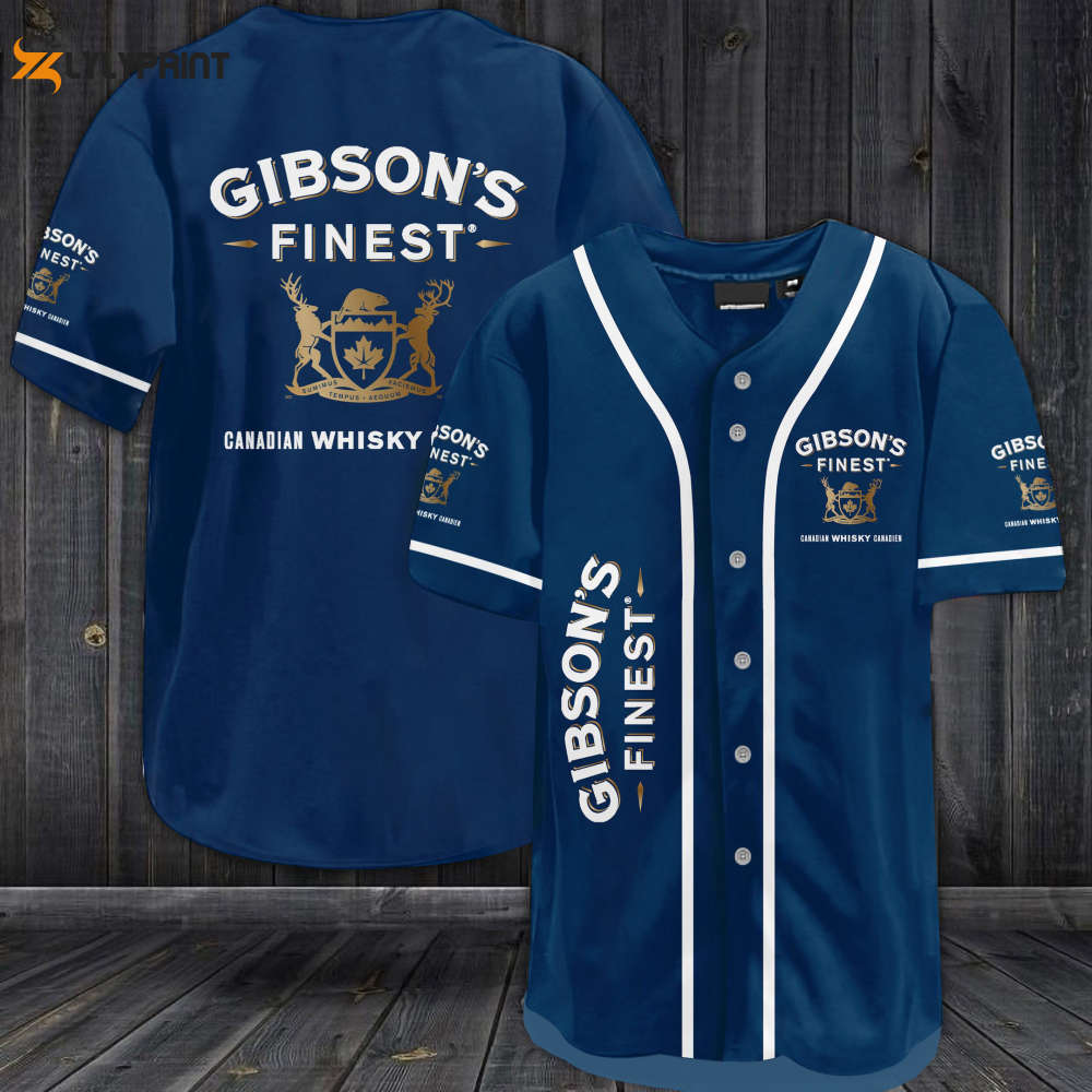 Gibson Finest Canadian Whiskey All Over Print Unisex Baseball Jersey - lylyprint.com baseball jersey product view 1