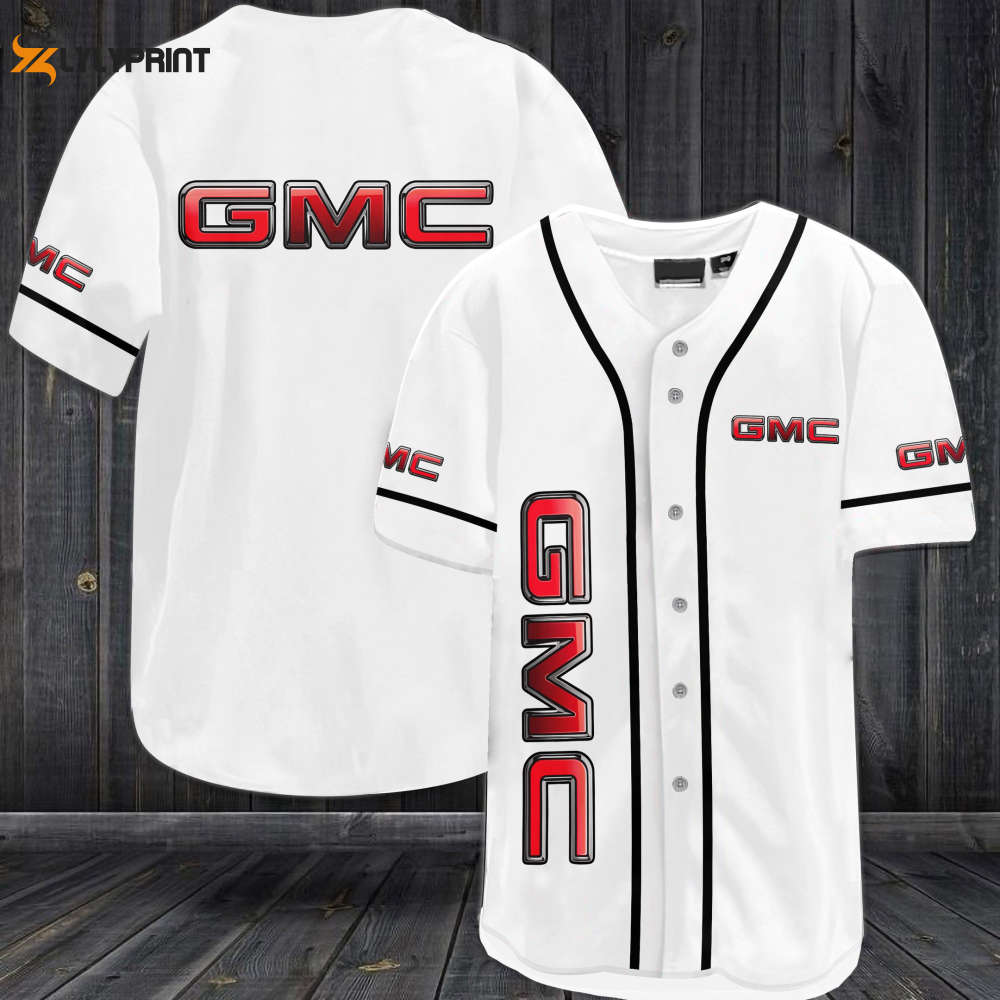 GMC Baseball Jersey - Gift for Men Women White - lylyprint.com baseball jersey product view 1