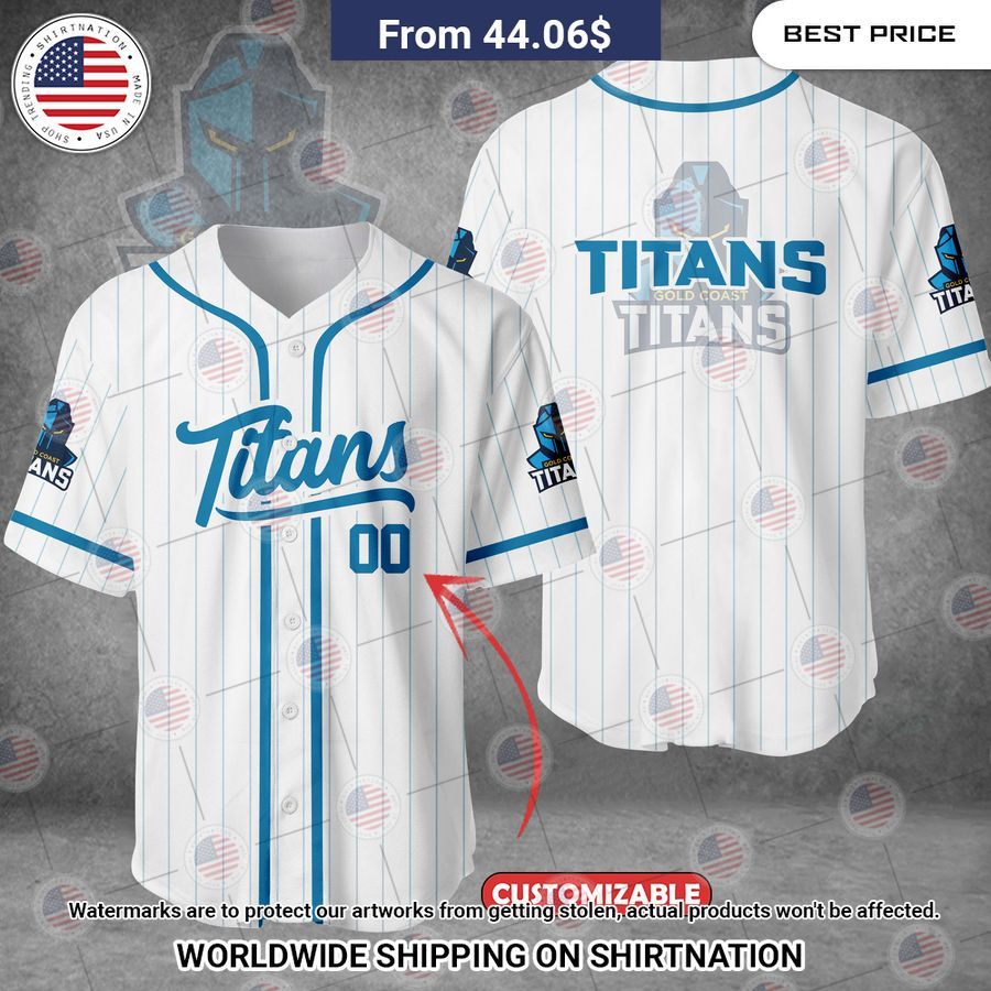 Gold Coast Titans Custom Baseball Jersey baseball jersey product view 1
