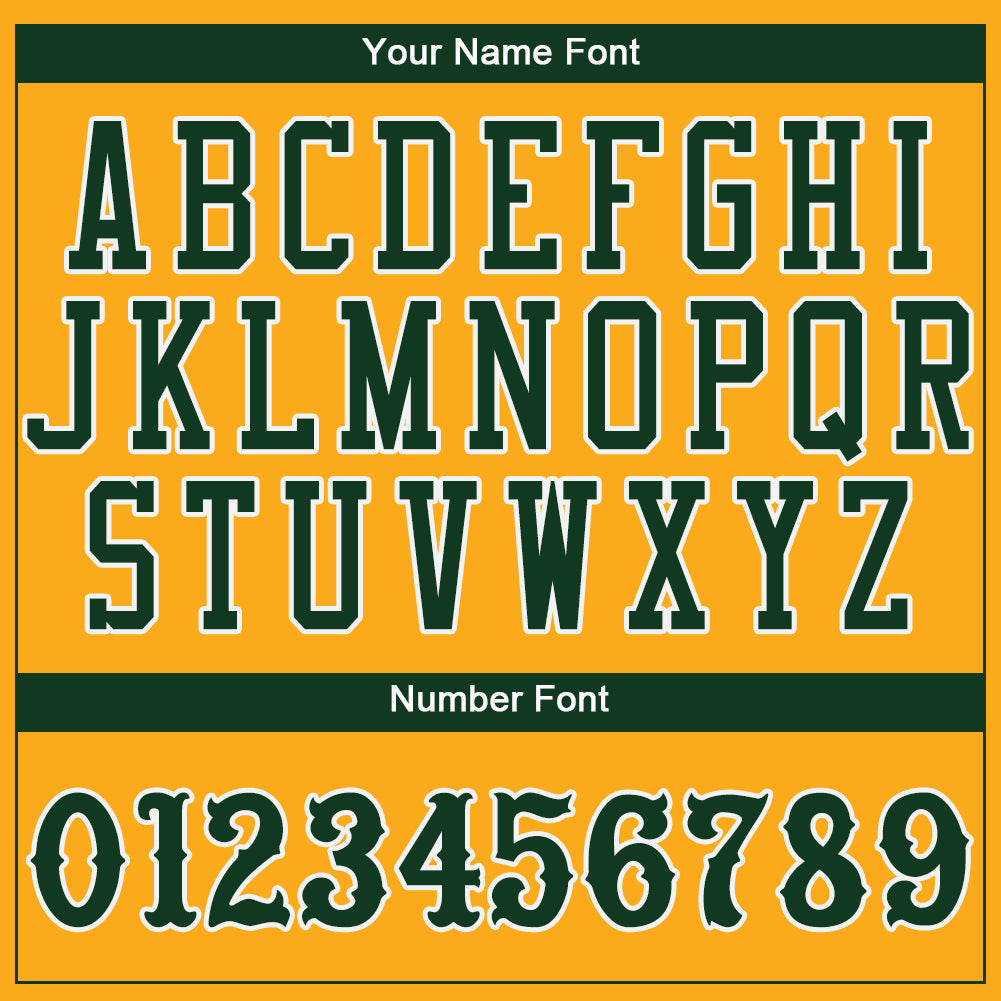 Custom Gold Green-White Authentic Baseball Jersey baseball jersey product view 4