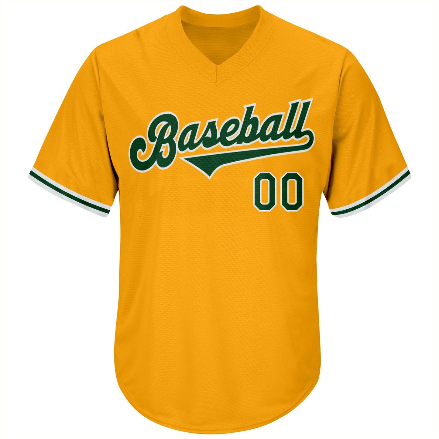 Custom Gold Green-White Authentic Throwback Rib-Knit Baseball Jersey Shirt baseball jersey product view 2