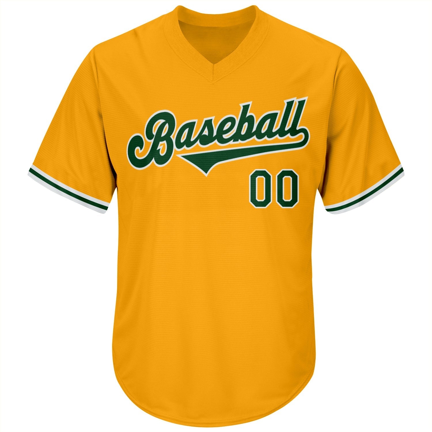 Custom Gold Green-White Authentic Throwback Rib-Knit Baseball Jersey Shirt baseball jersey product view 2