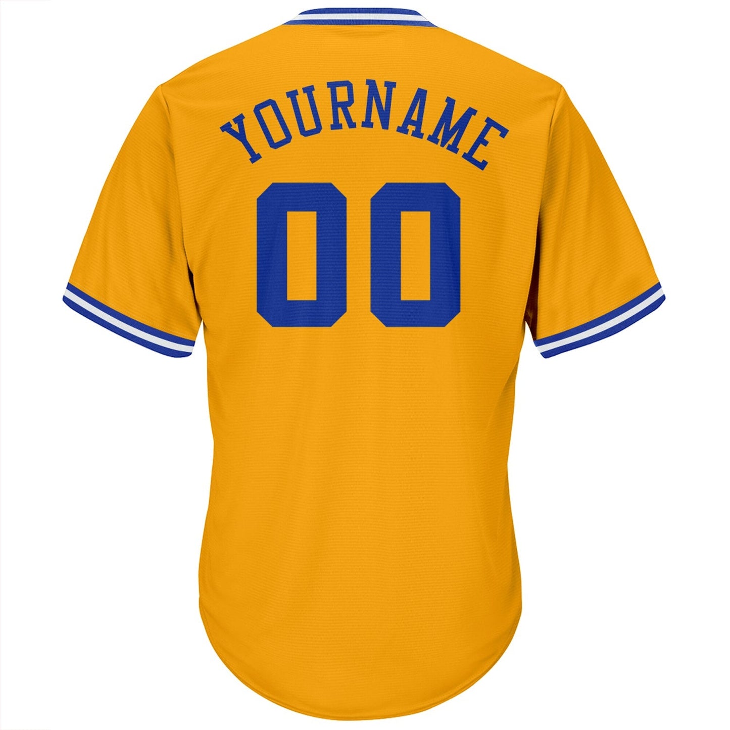 Custom Gold Royal-White Authentic Throwback Rib-Knit Baseball Jersey Shirt baseball jersey product view 4