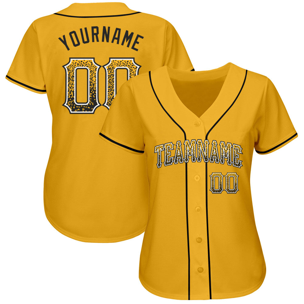 Custom Gold Black-White Authentic Drift Fashion Baseball Jersey baseball jersey product view 2