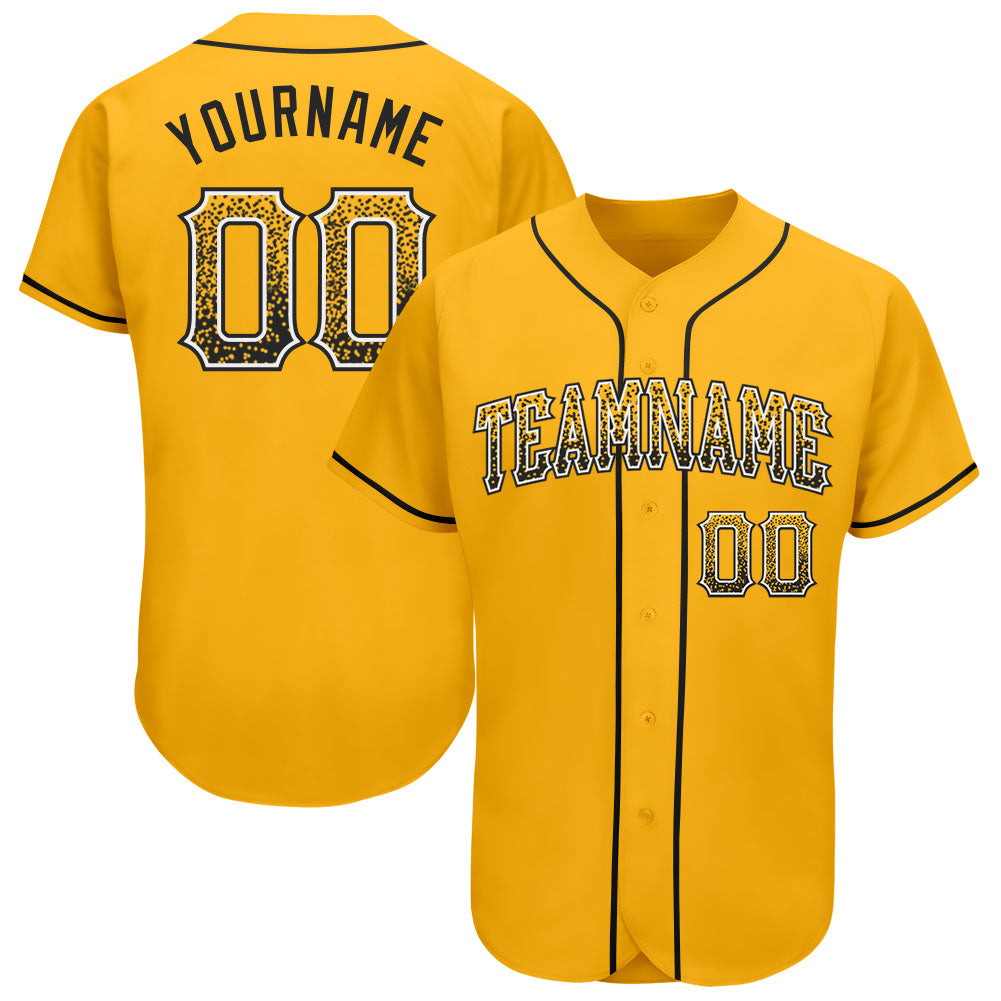 Custom Gold Black-White Authentic Drift Fashion Baseball Jersey baseball jersey product view 1