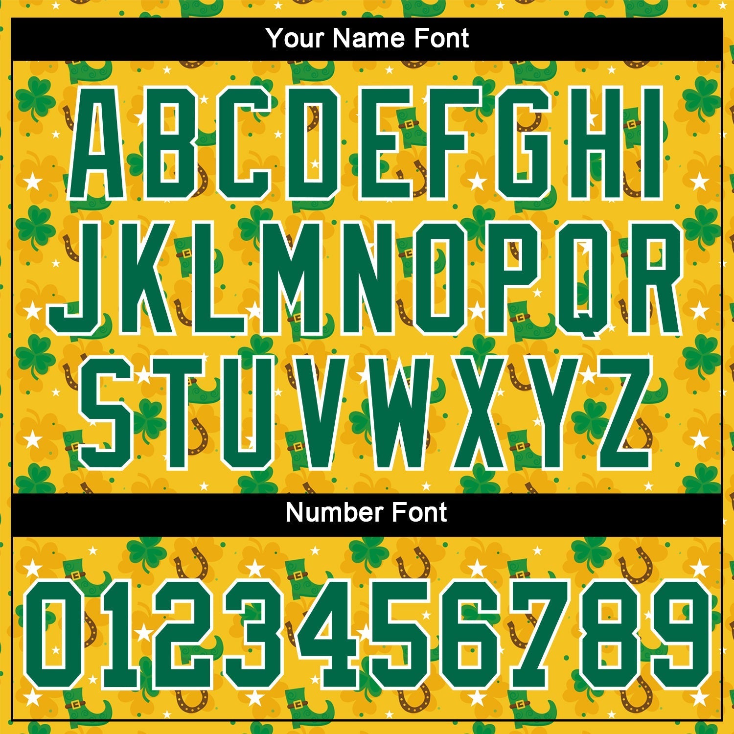 Custom Gold Kelly Green-White 3D Pattern Design Authentic St. Patrick's Day Baseball Jersey baseball jersey product view 5