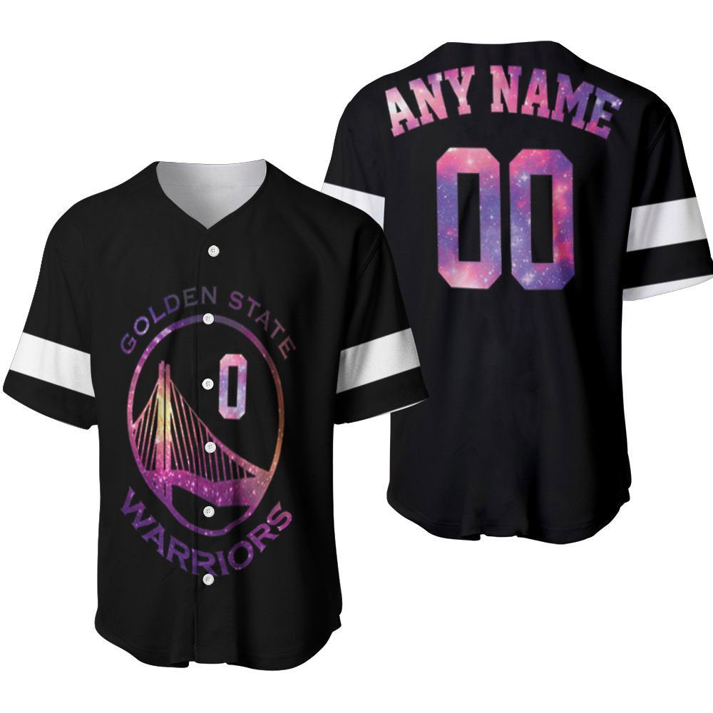 Golden State Warriors Iridescent Black Baseball Jersey - Custom Gift for Fans - lylyprint.com baseball jersey product view 2