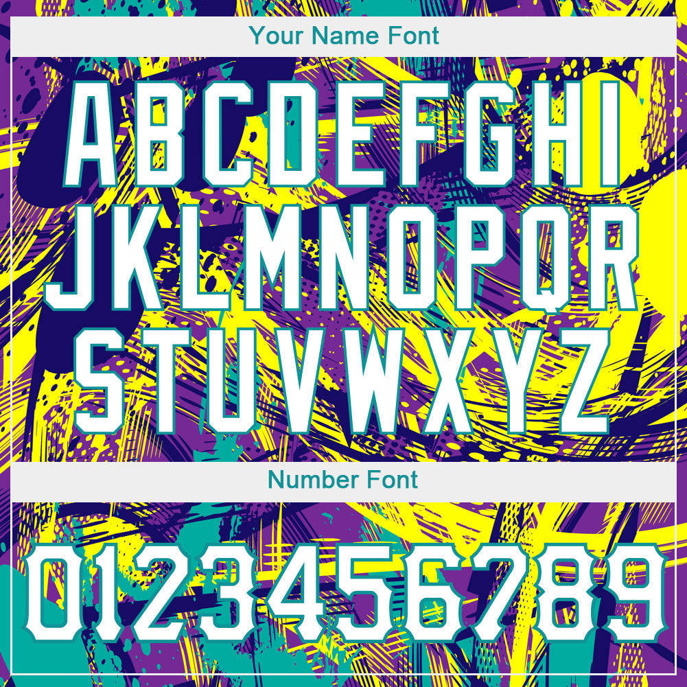 Custom Graffiti Abstract Urban Pattern White-Teal 3D Authentic Baseball Jersey baseball jersey product view 5