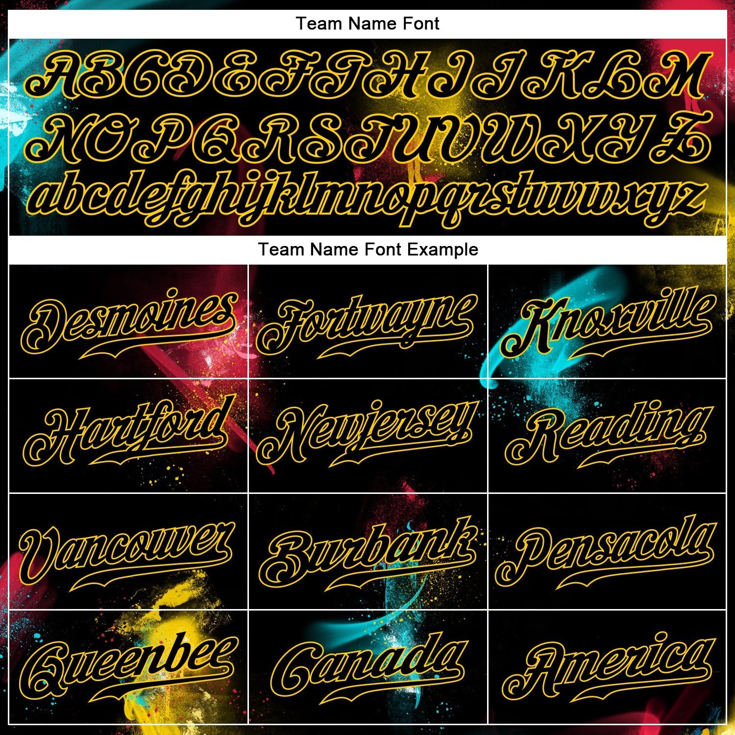 Custom Graffiti Pattern Black-Gold 3D Authentic Baseball Jersey baseball jersey product view 4