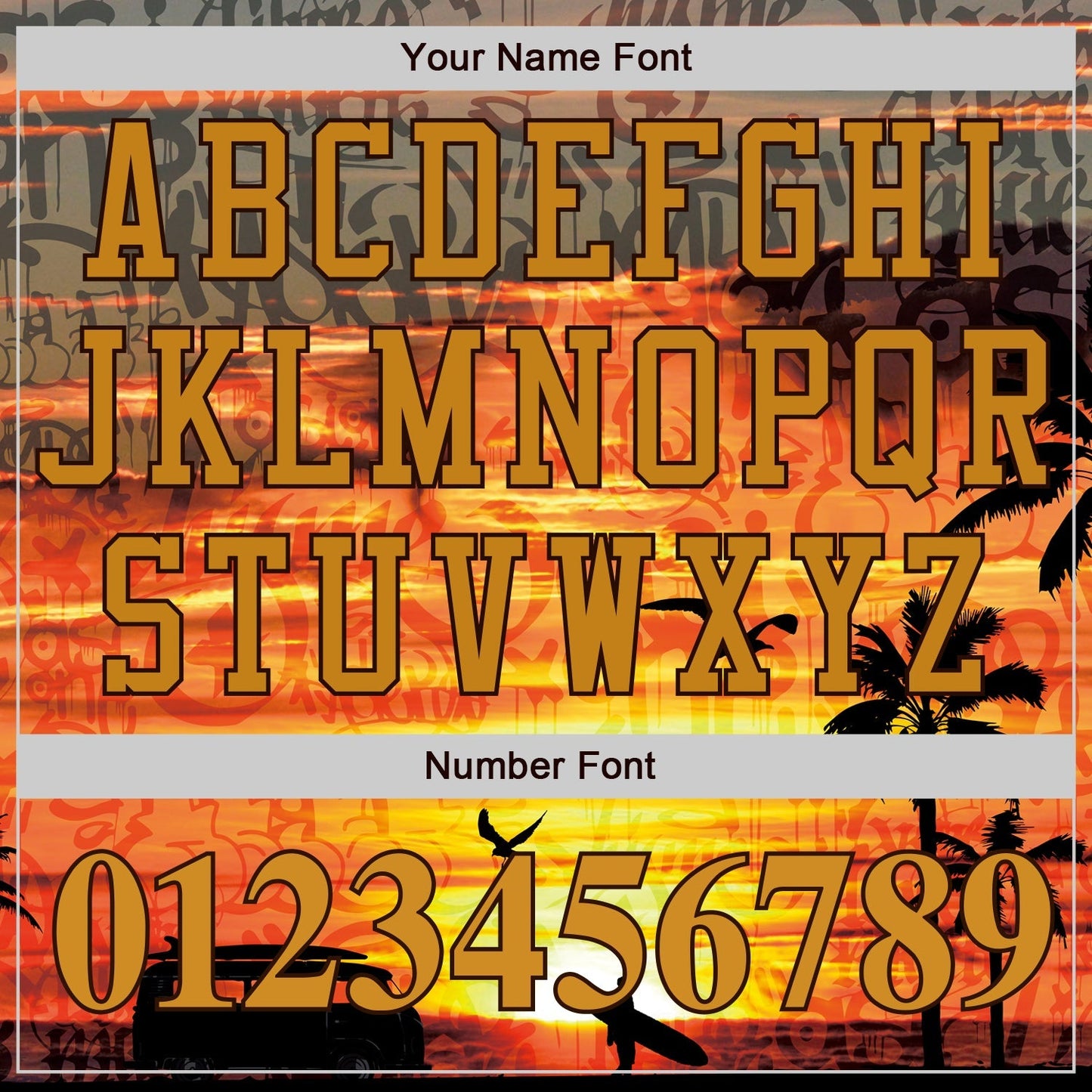 Custom Graffiti Pattern Gold-Brown 3D Beach Authentic Baseball Jersey baseball jersey product view 5