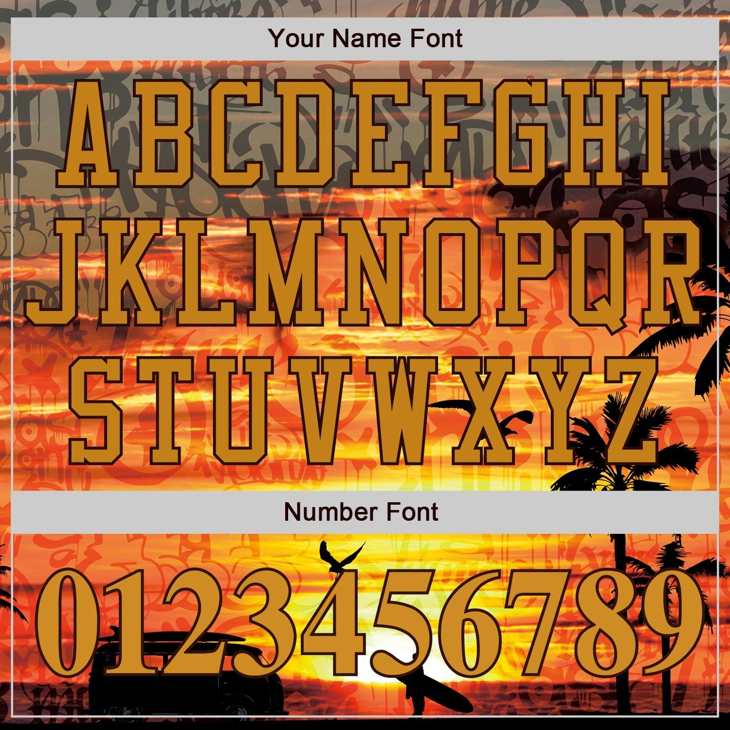 Custom Graffiti Pattern Gold-Brown 3D Beach Authentic Baseball Jersey baseball jersey product view 5