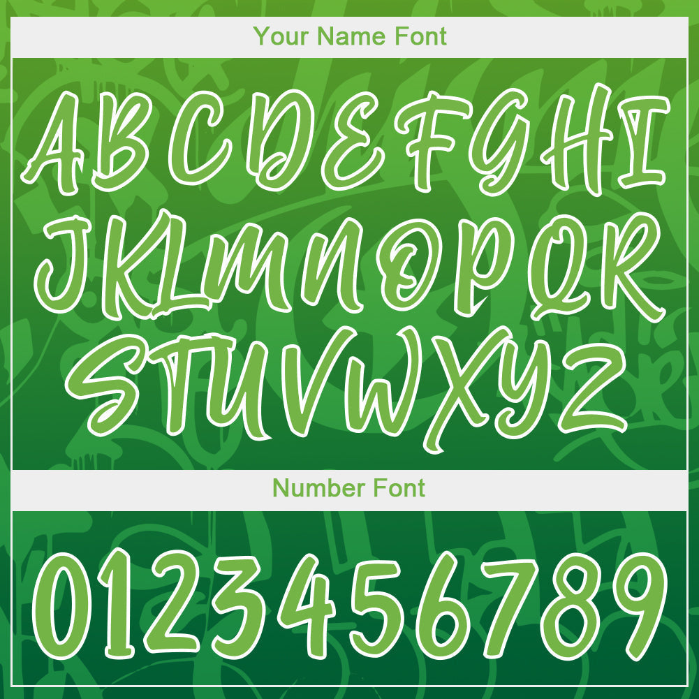 Custom Graffiti Pattern Green-White 3D Green Authentic Baseball Jersey baseball jersey product view 5